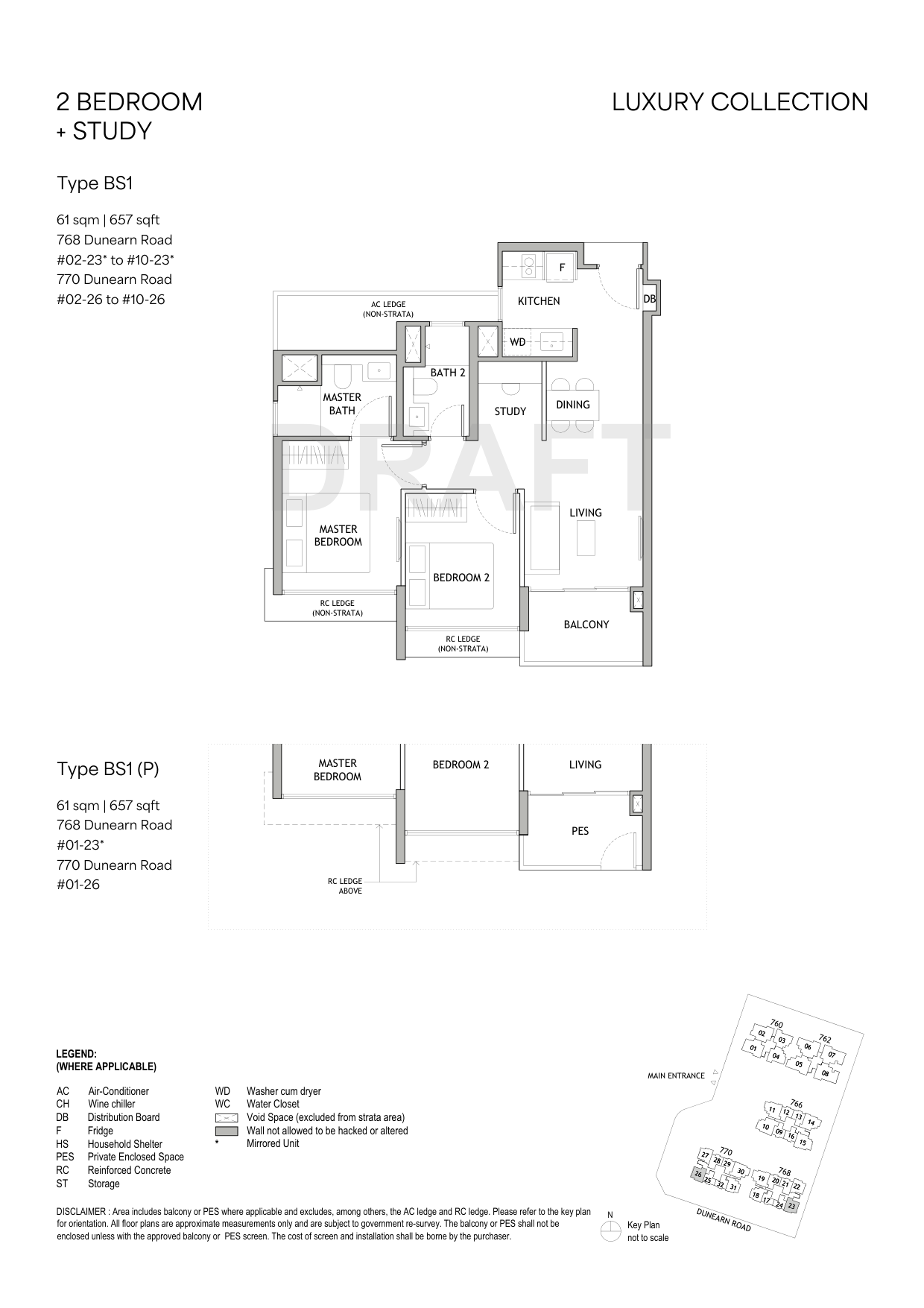 Type BS1 · 657 sqft floor plan