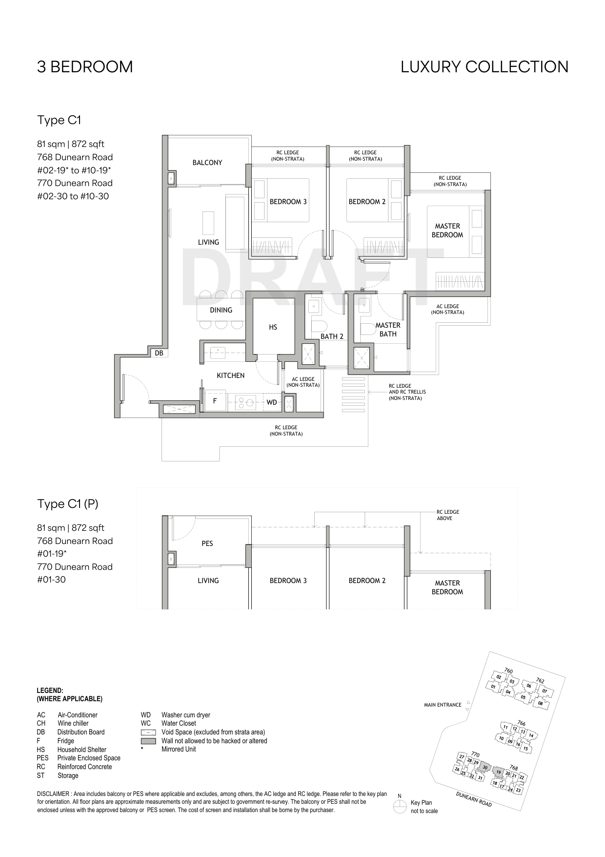 Type C1 · 872 sqft floor plan