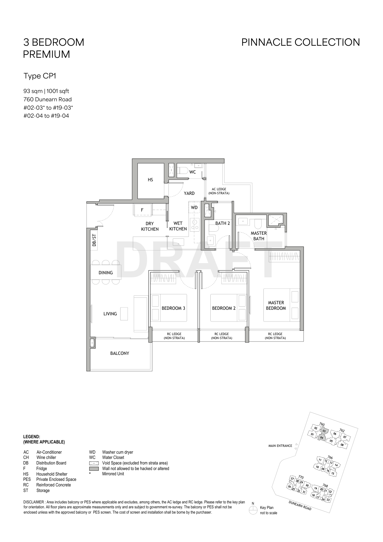 Type CP1 · 1,001 sqft floor plan