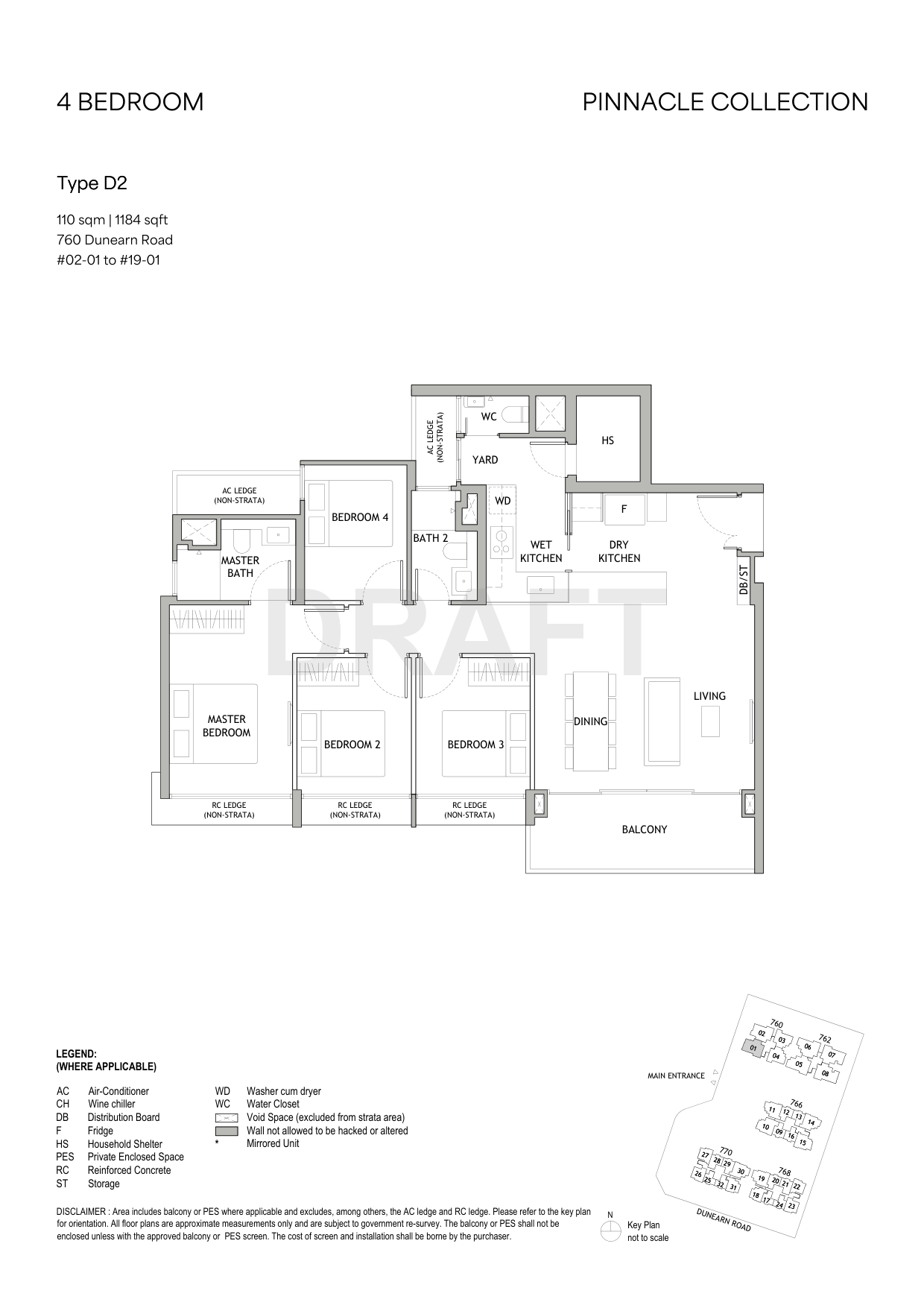Type D2 · 1,184 sqft floor plan